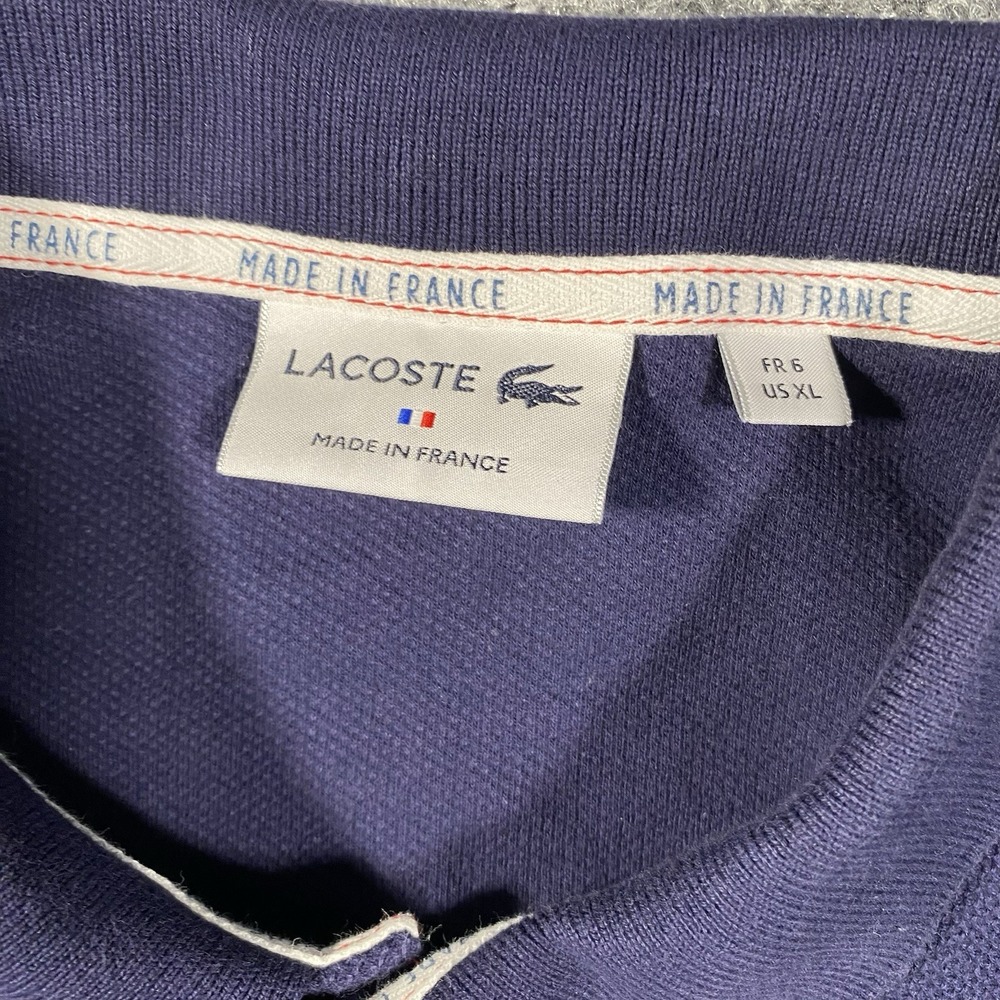 Lacoste Alligator Tennis Polo Shirt Mens XL Cotton Knit Stretch Retro Embroidery - Picture 4 of 8
